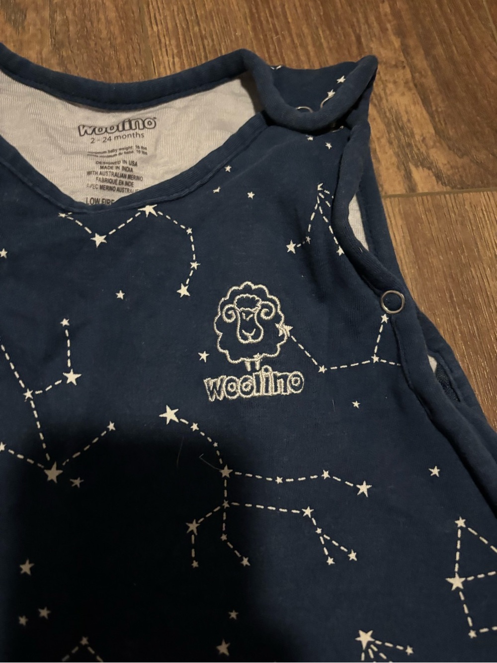 Woolino Navy Constellation Sleep Sack - Picture 5 of 5